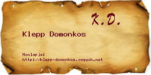 Klepp Domonkos névjegykártya